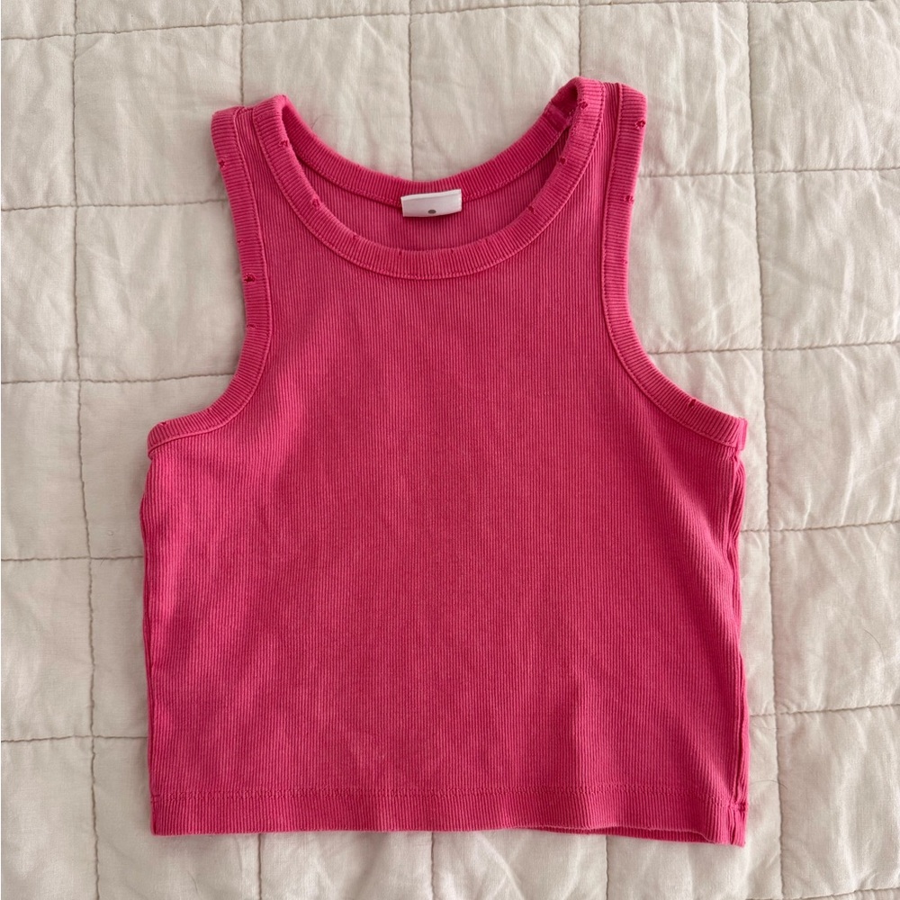 Zara - Size 9-10 - Distressed Pink Tank Top